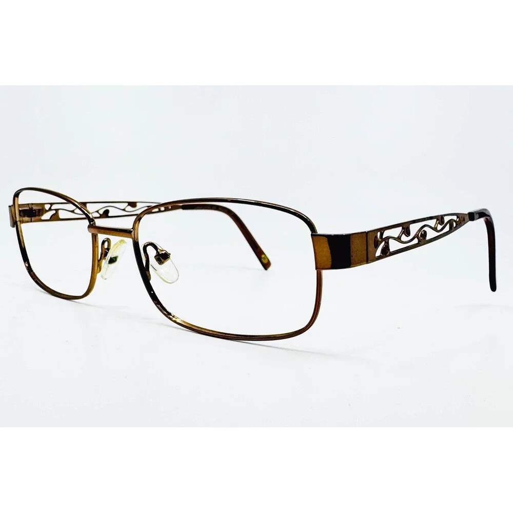 Linda Evans 330 Eyeglasses Frames Women Brown Filigree Scroll 51-17-135